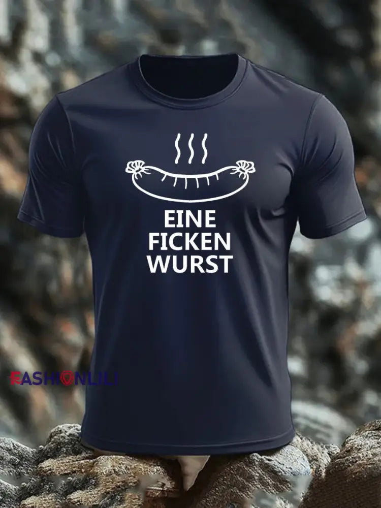 Men’s Veteran imitation cotton short sleeved T shirt Navy Blue / S