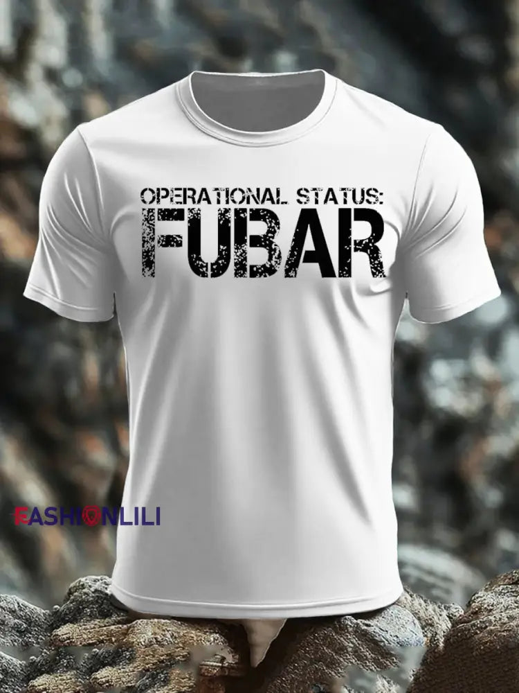 Men’s Veteran imitation cotton short sleeved T shirt White / S