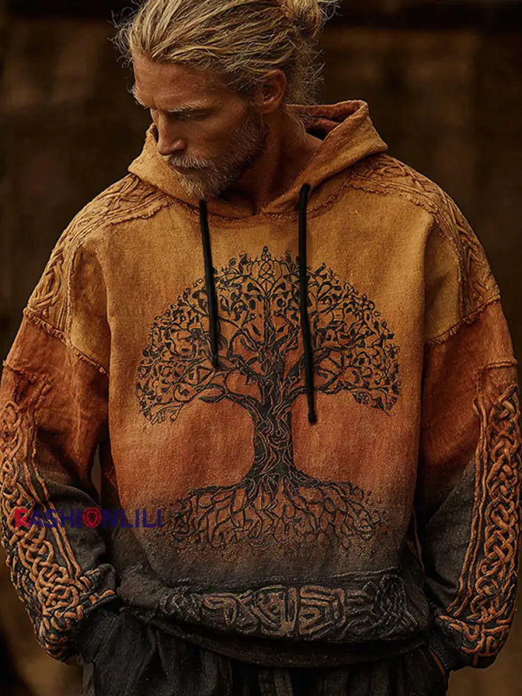 Men’s Viking Hooded Sweatshirt Orange / S