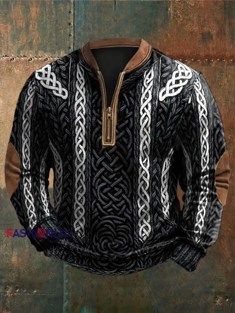 Men’s Viking sweater print sweatshirt Black / S