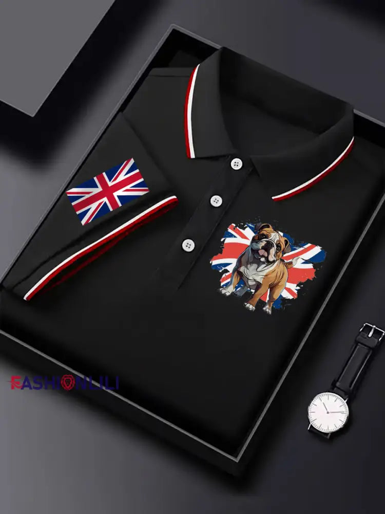 Men’s Vintage British Bulldog Casual Shirt Black / S