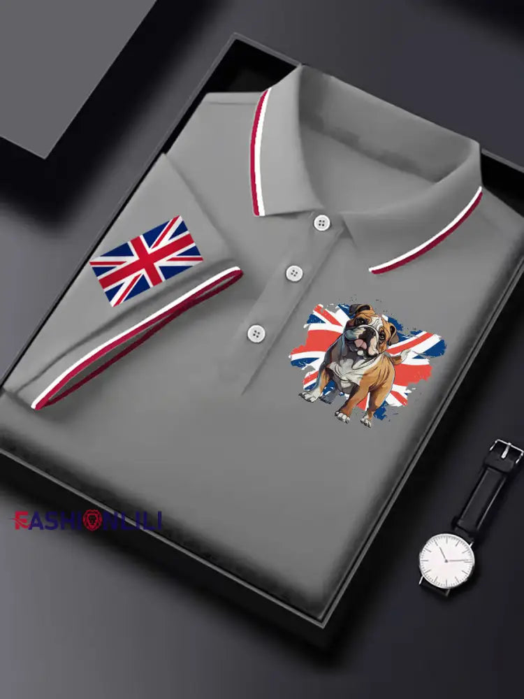 Men’s Vintage British Bulldog Casual Shirt Gray / S