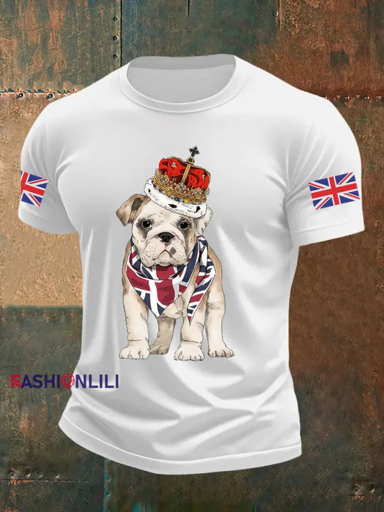 Men’s Vintage England Flag Casual Printed T-shirt White / S