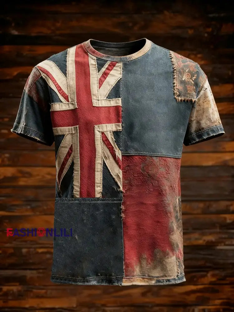 Men’s Vintage England Flag Printed T-shirt B / S