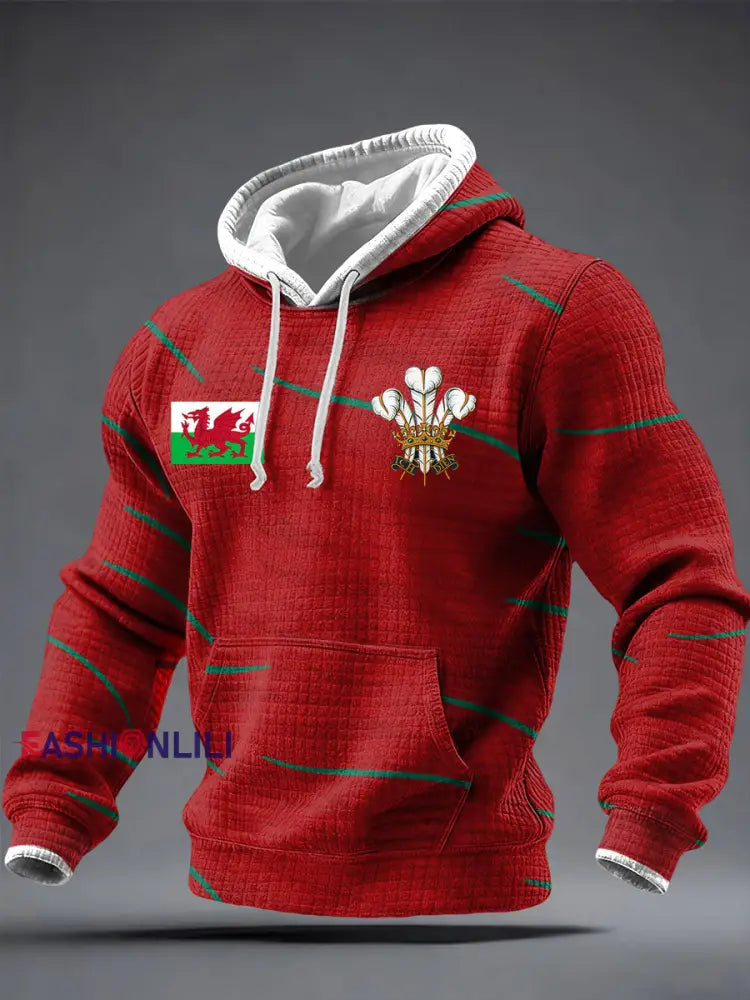 Men’s Wales Welsh Lover Printed Hoodie Red / S