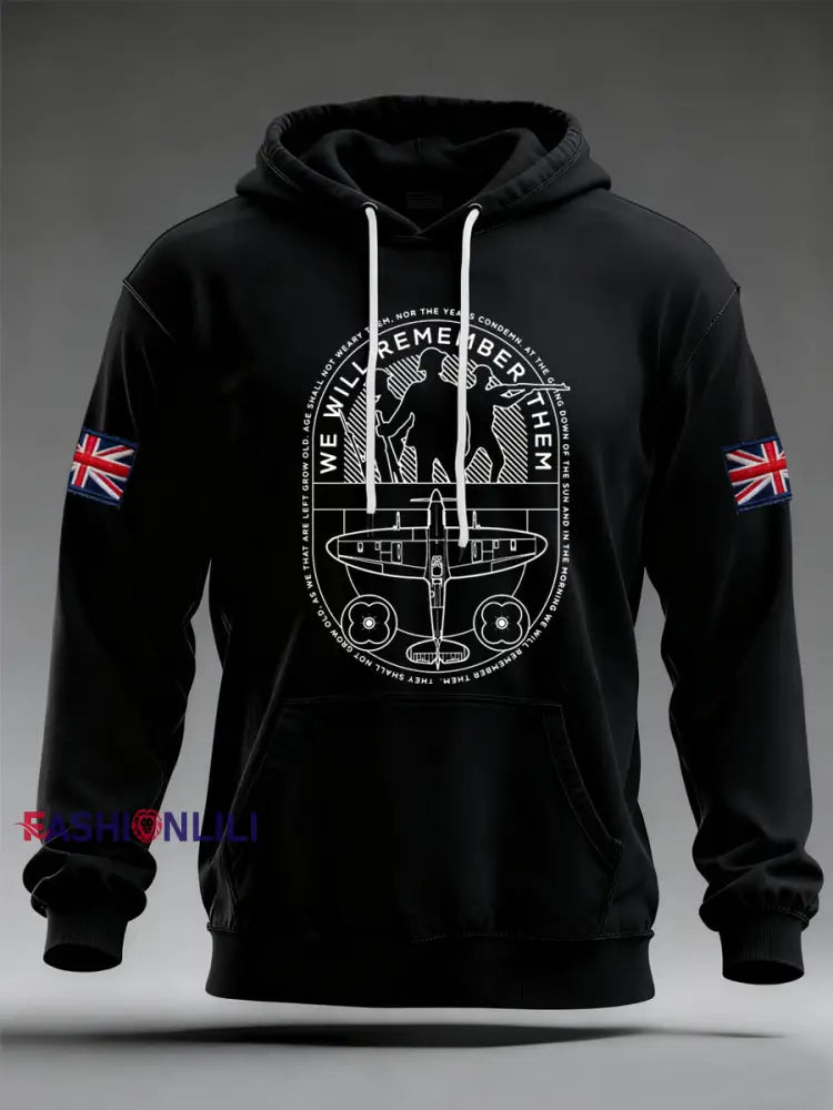 Men’s We Will Remember Them Hoodie Black / S