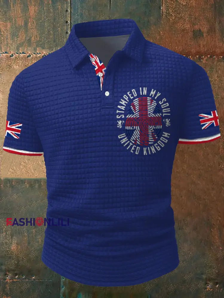 Nen’s UK Flag Printed Casual Tops Royal Blue / S