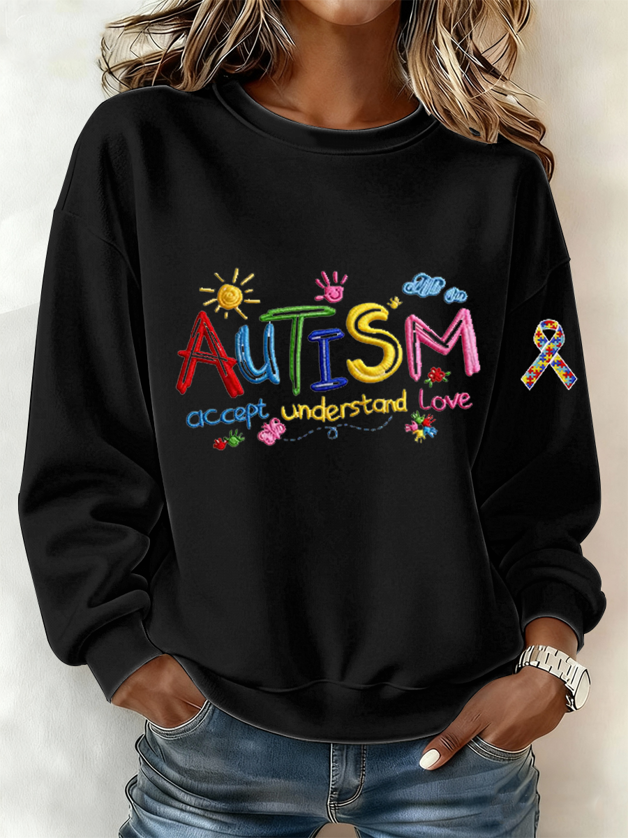 Women's Autism Accept Understand Love Regular Sweatshirt