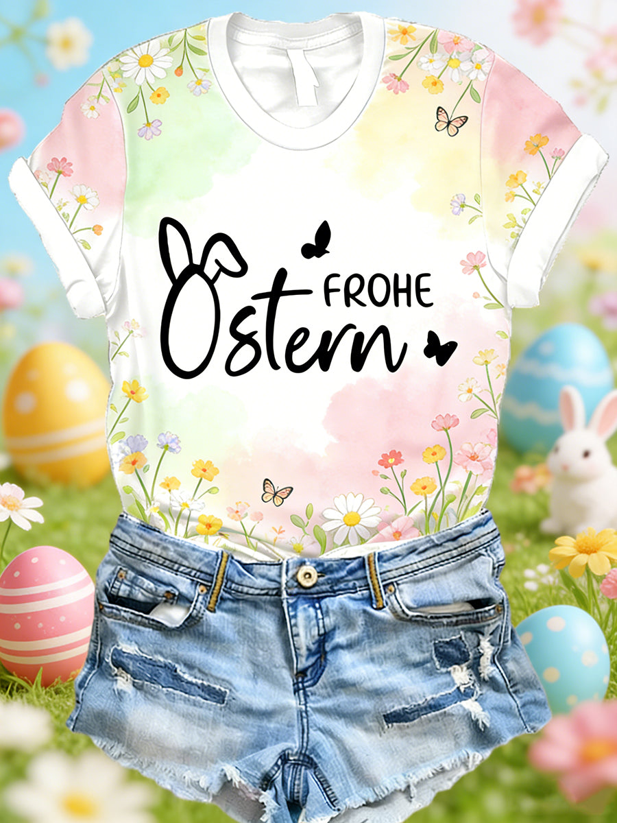 Women's Easter Printed short-sleeved T-shirt