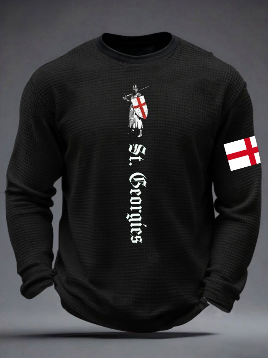 Men's St George's Day Waffle Long Sleeve T-Shirt