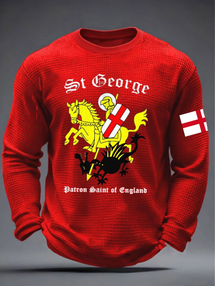 Men's St George's Day Waffle Long Sleeve T-Shirt