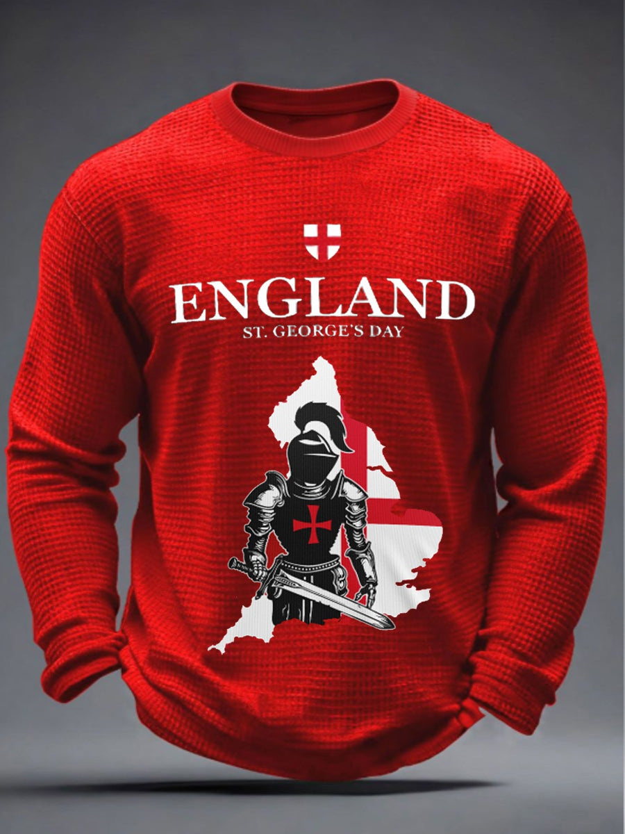 Men's St George's Day Waffle Long Sleeve T-Shirt