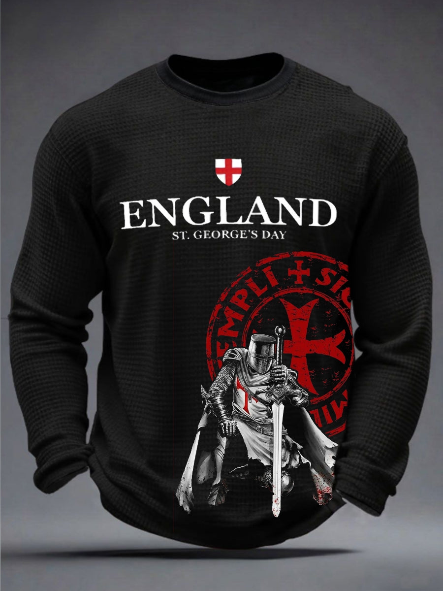 Men's St George's Day Waffle Long Sleeve T-Shirt