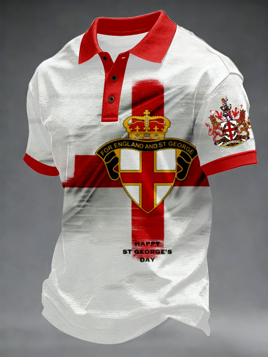 Men's St George's Day Waffle Short Sleeve polo shirt