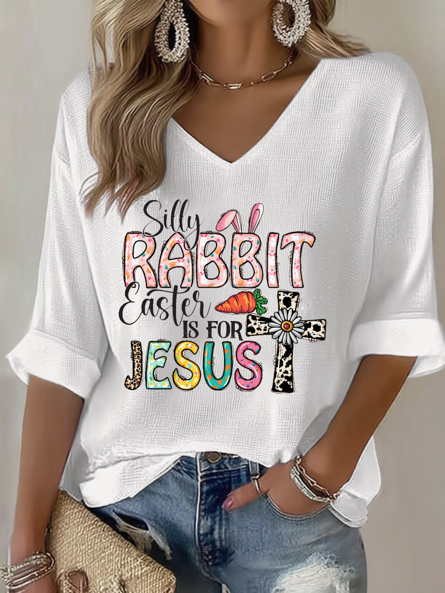 Women's Bunny Easter Waffle T-shirt