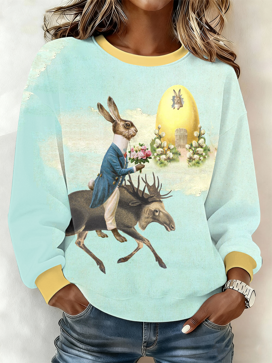 Women's Bunny Easter Regular Sweatshirt