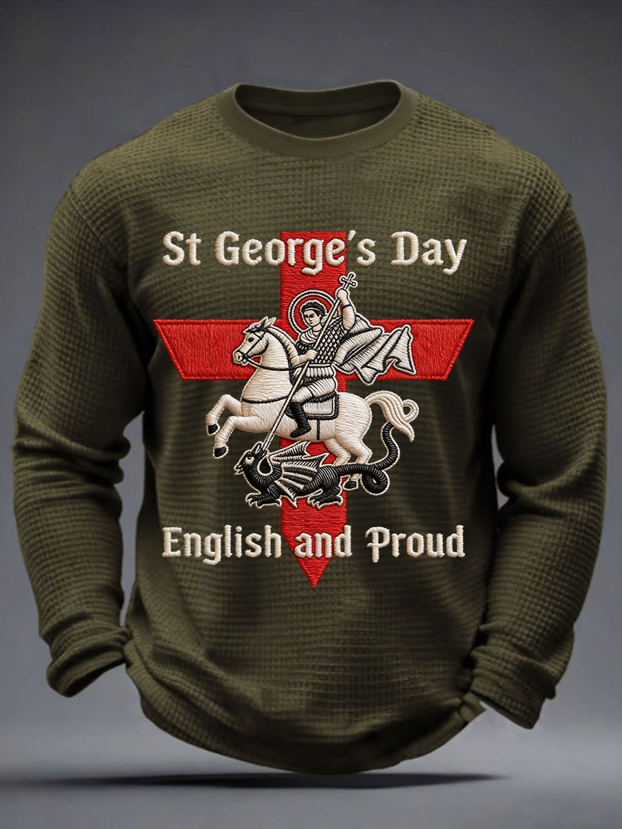 Men's St George's Day Waffle Long Sleeve T-Shirt