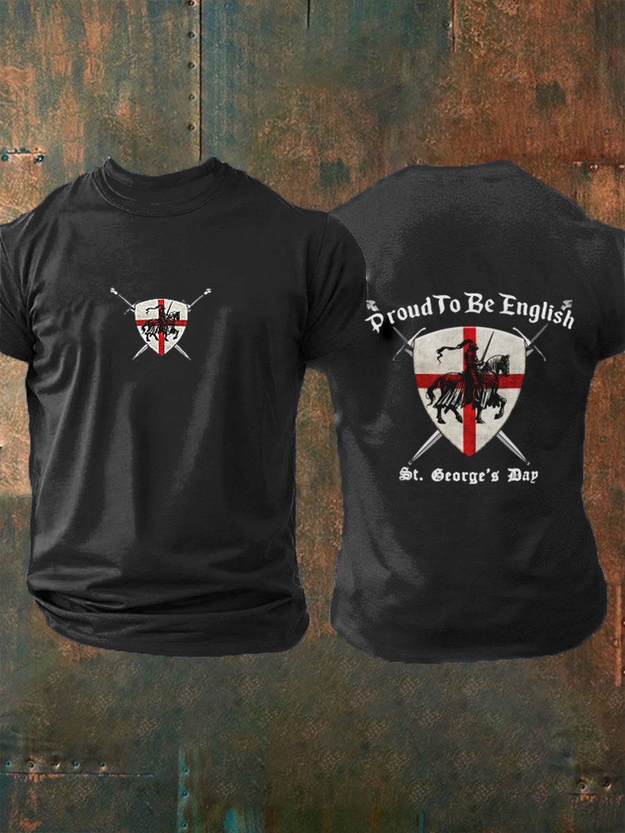 Retro St George's Day Casual Short-Sleeve T-Shirt