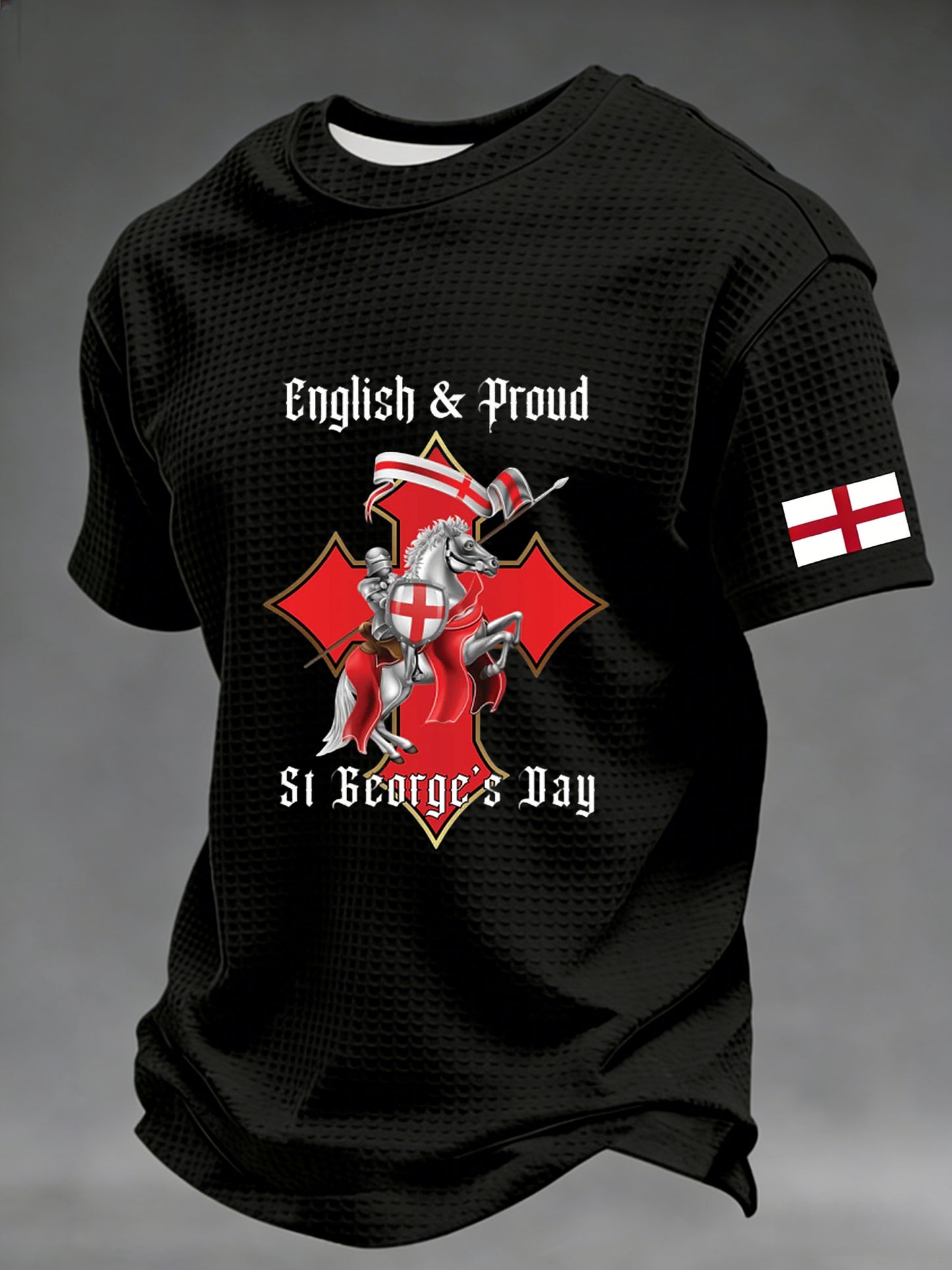 Retro St George's Day Casual Waffle T-Shirt