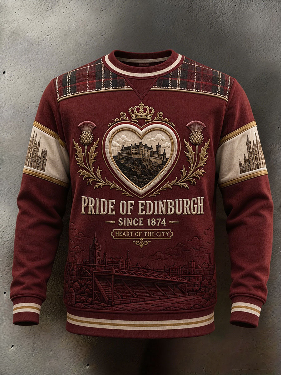 Men's Edinburgh Scotland Hearts Lover Printed Sweatshirt