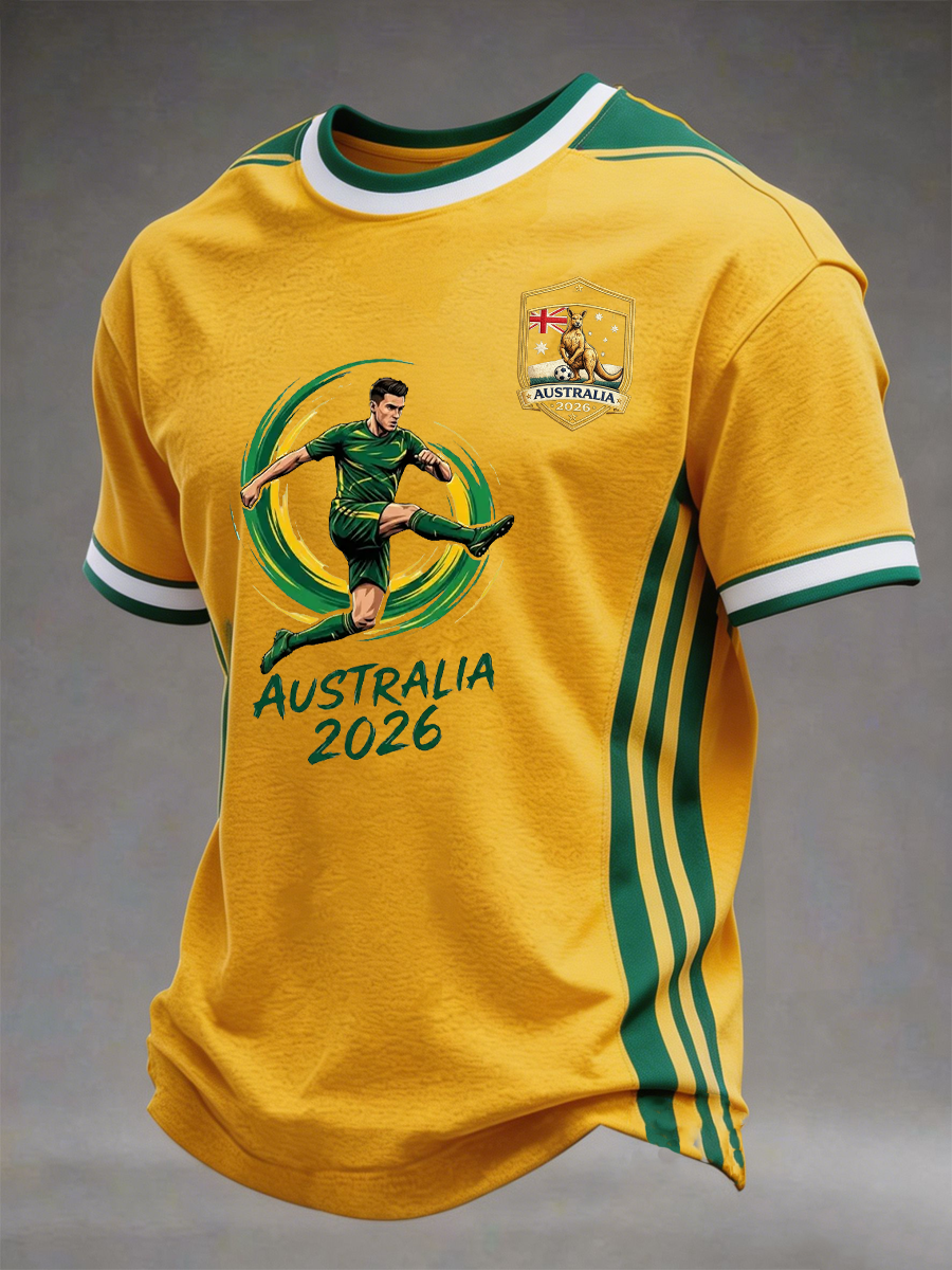 Men's Australian Football lover Printed short sleeves t-shirt