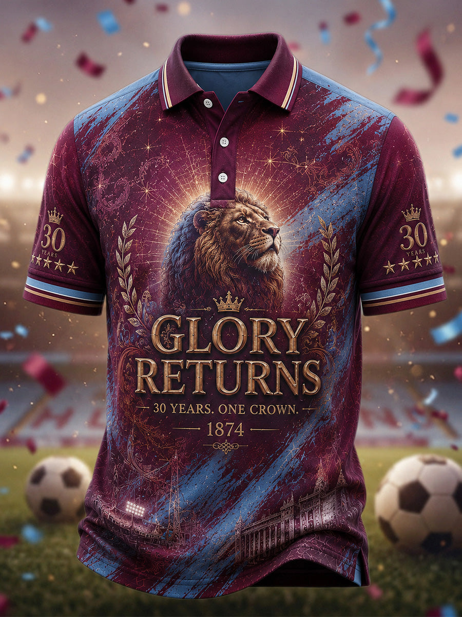 Men's Gift For Football Fans Print Casual Polo
