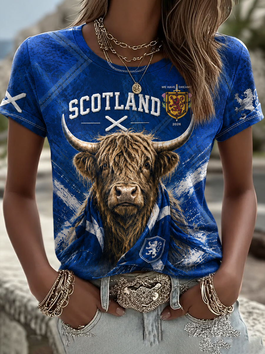 Women's UK Football Lover Scotland Printed short-sleeved T-shirt