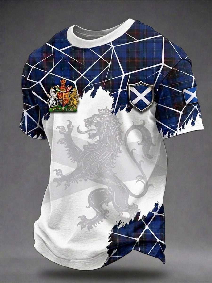 Men's Scotland Art Printed Short Sleeve T-shirt