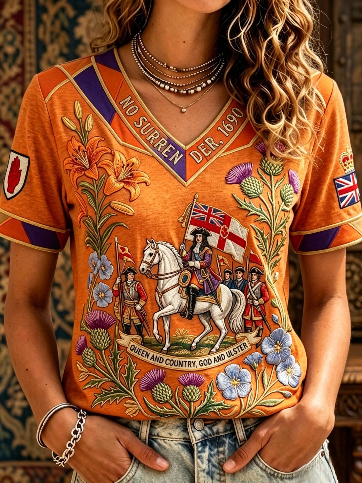 Women's 12th July Orangemen's Day Art Printed T-shirt