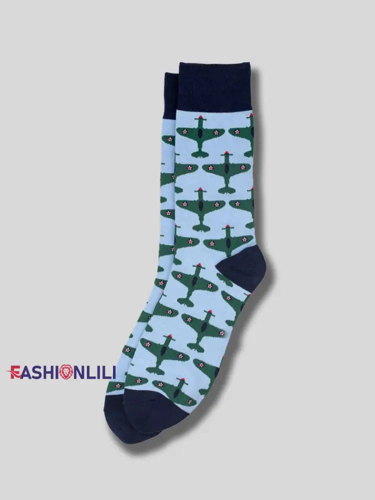 Unisex Curtiss P-40 Warhawk Blue Socks Light Blue / ONE