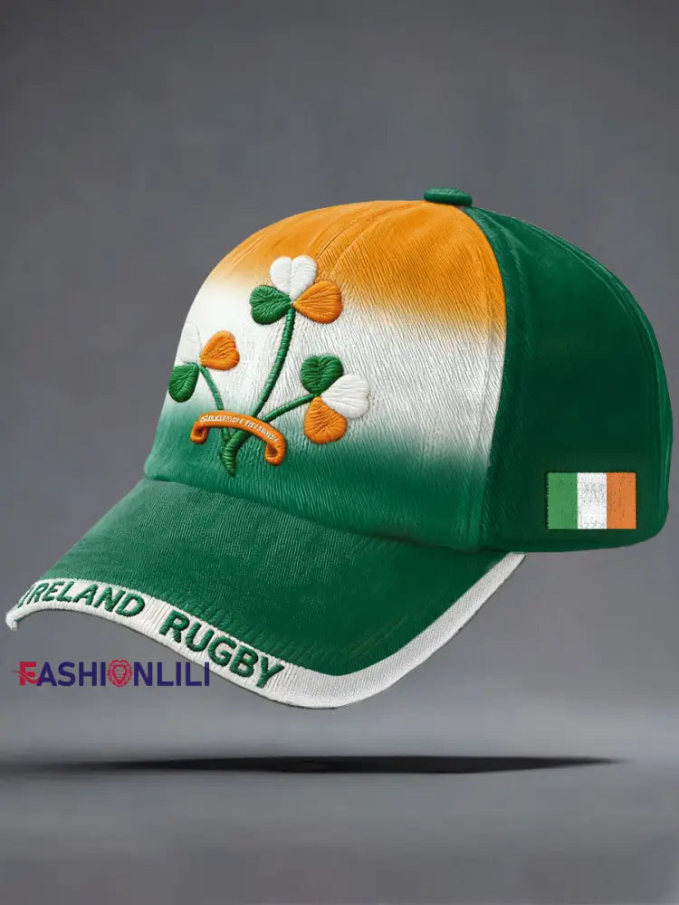 Unisex Ireland Rugby Lover Print Hat Green / ONE