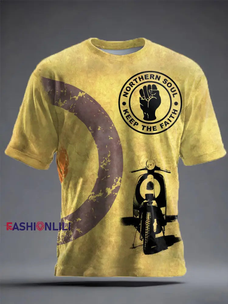 Unisex Modfather UK Music Mods Lover Printed T-shirt Yellow / S