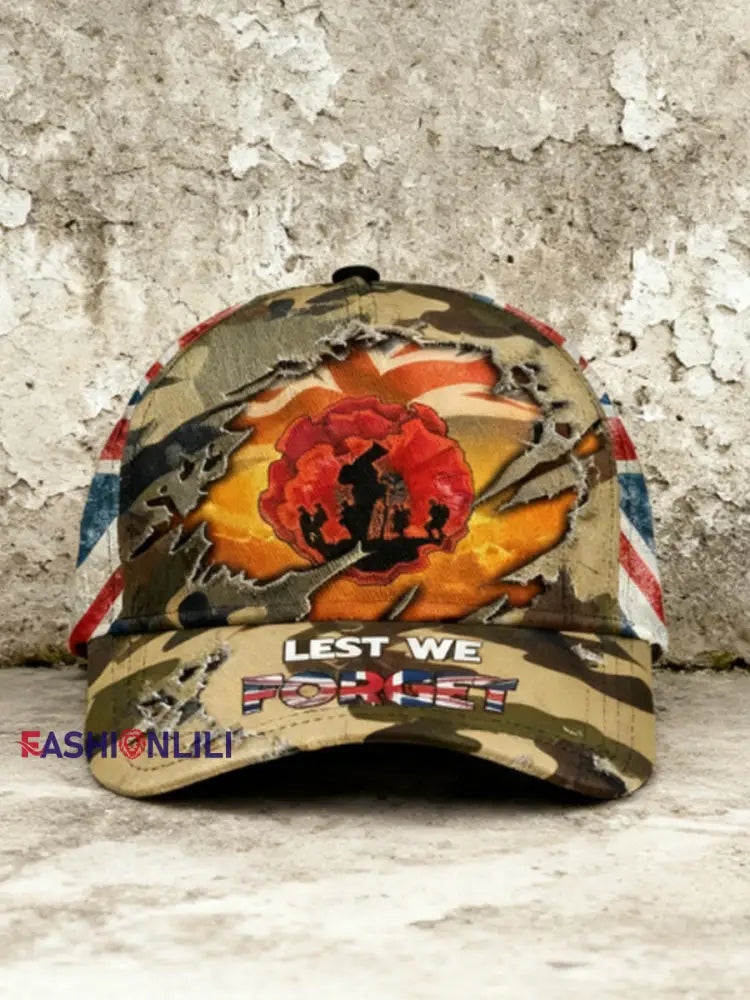 Unisex Remembrance Day Lest We Forget Hat As picture