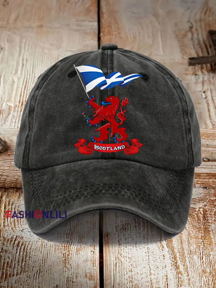Unisex Scotland Flag Proud The Brave Printed Hat Black / JM