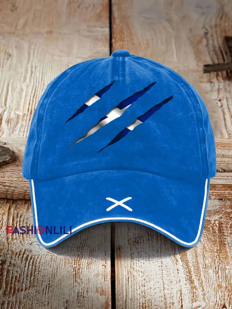 Unisex Scotland Flag Proud The Brave Printed Hat Blue / JM