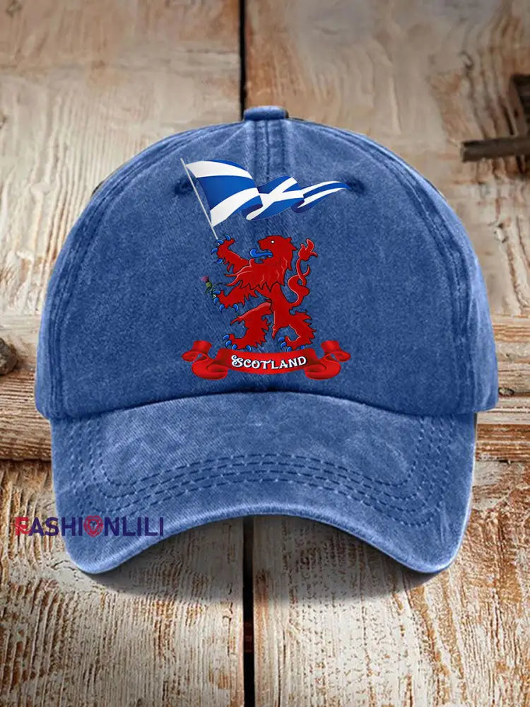 Unisex Scotland Flag Proud The Brave Printed Hat Blue / JM