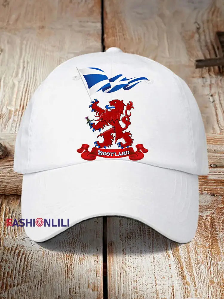 Unisex Scotland Flag Proud The Brave Printed Hat White / JM