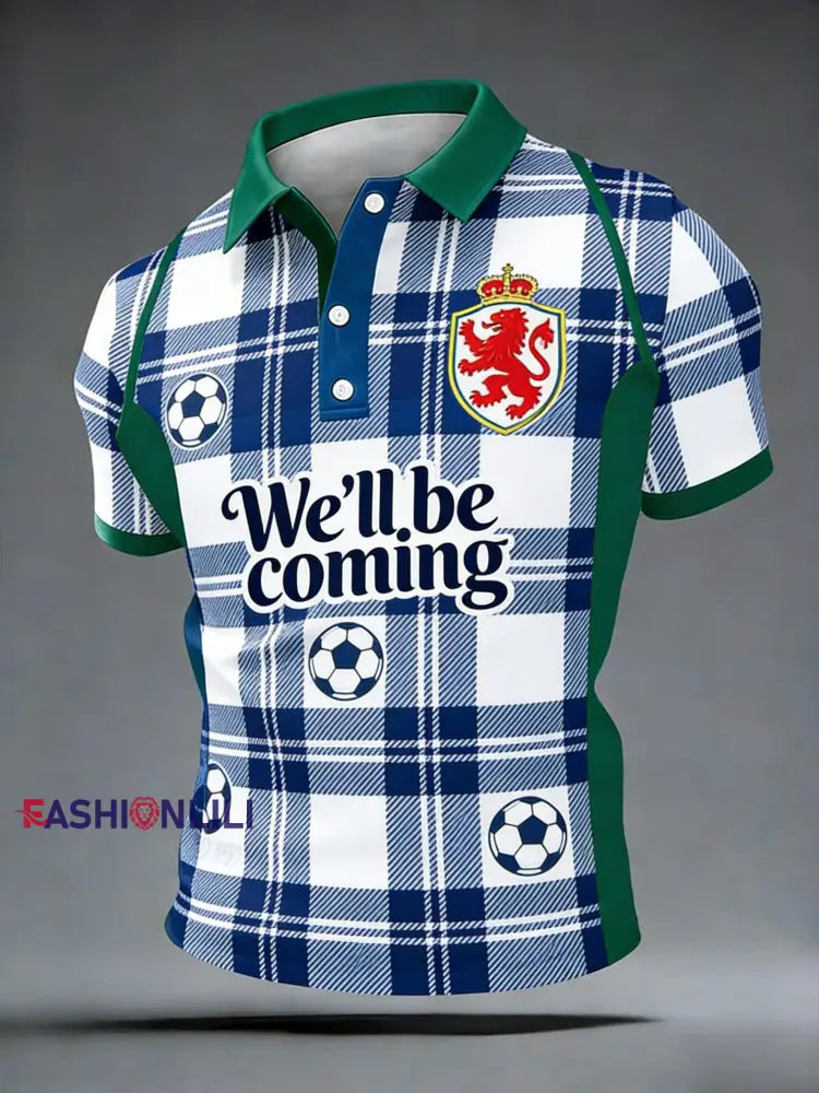 Unisex Scotland We’ll Be Coming 2026 Football Lover Printed T-shirt Blue / S