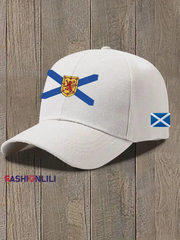Unisex Scottish Flag Print Hat Apricot / JM