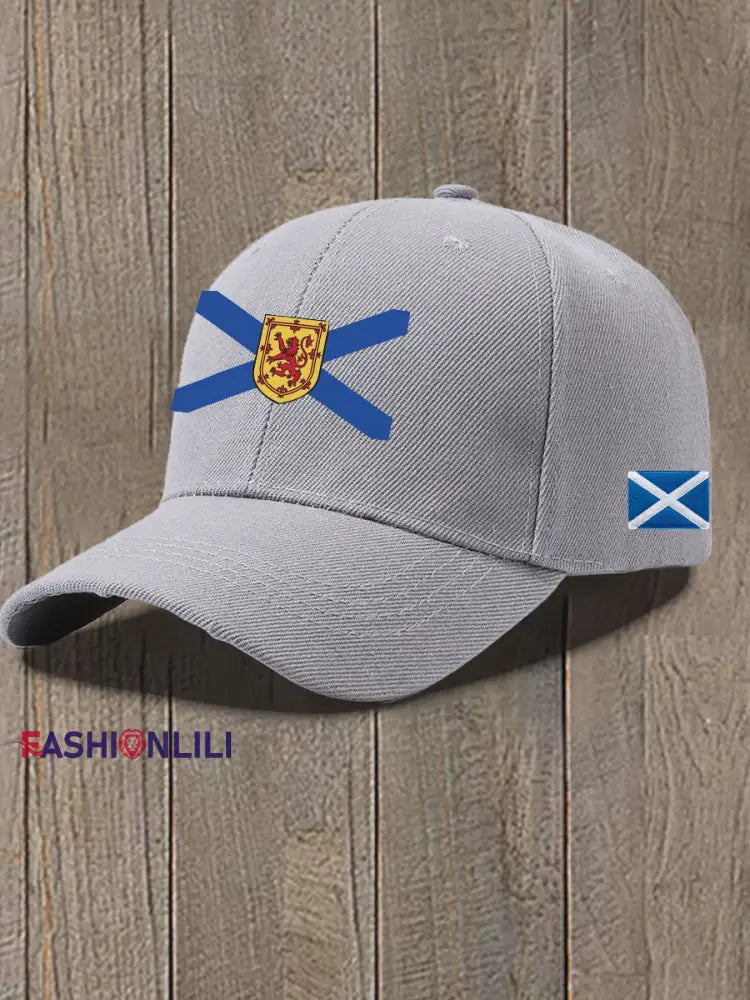 Unisex Scottish Flag Print Hat Light Gray / JM