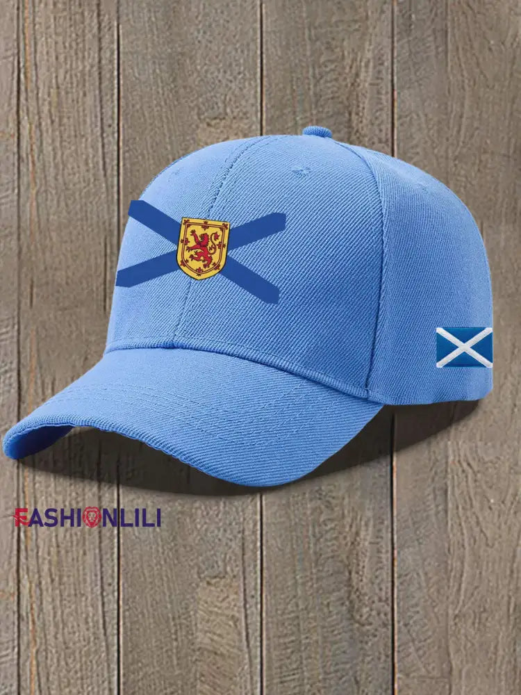 Unisex Scottish Flag Print Hat Sky Blue / JM