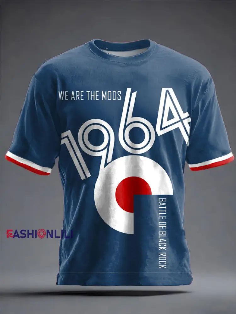 Unisex UK Band Music Lover Printed T-shirt Blue / S