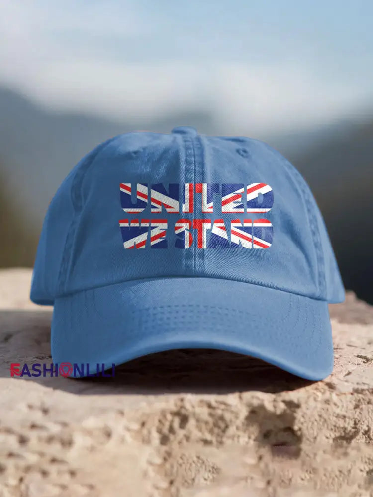 Unisex UK Flag Printed Hat Blue / ONE