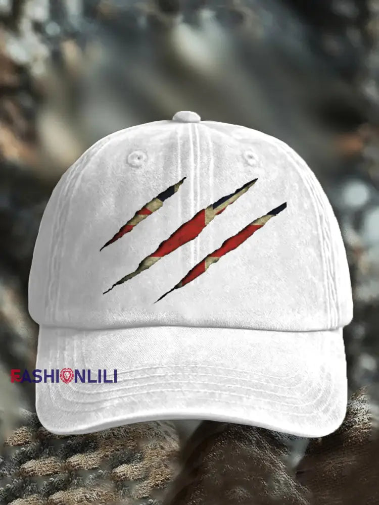 Unisex UK Flg Pride Print Hat White / JM