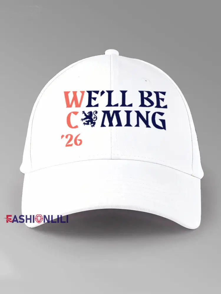 Unisex UK Football Lover Scotland We’ll Be Coming 2026 Printed Hat White / ONE