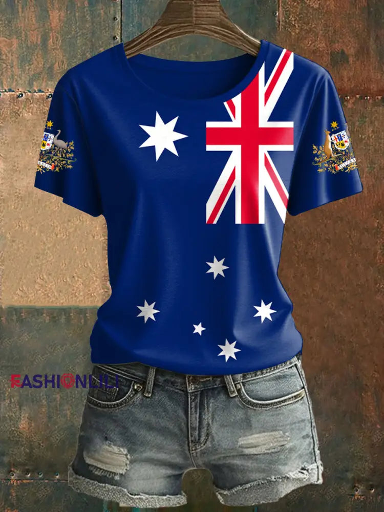 Women’s Australia Fiag Printed short-sleeved T-shirt As picture / S