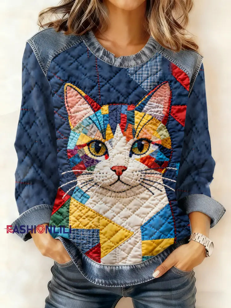 Women’s Casual Patchwork Animal Print Hooded Sweatshirt As picture / S