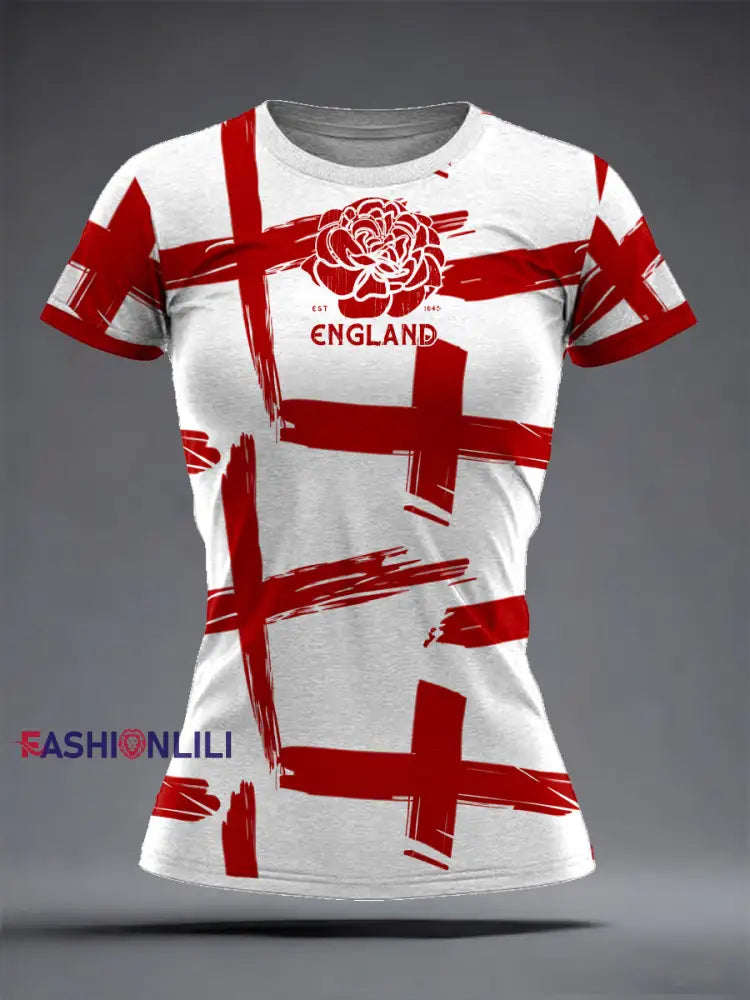 Women’s England Rugby Lover Printed T-shirt White / S