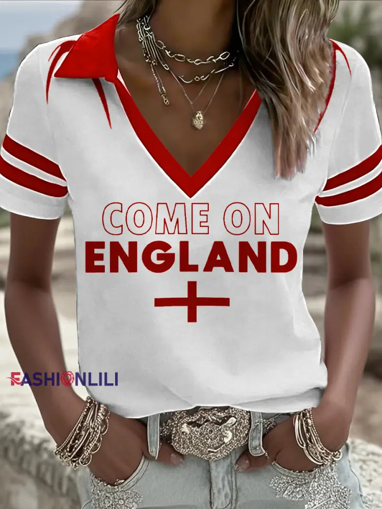 Women’s England Rugby Lover Printed Tops White / S