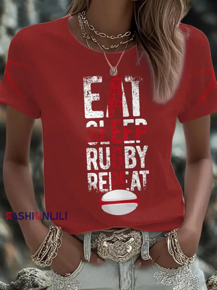 Women’s England Rugby Lover Roses Printed T-Shirt Red / S
